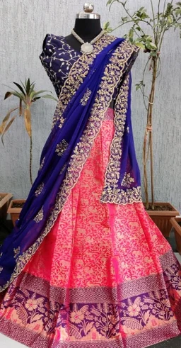 ABHISARIKA VOGUISH Embroidered Banarsi Women Lehenga - Free Size, Semi Stitched, Pack of1